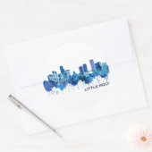 Little Rock Arkansas Skyline Blue Ronde Sticker (Envelop)