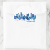 Little Rock Arkansas Skyline Blue Ronde Sticker (Tas)