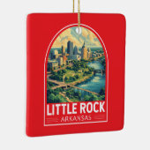 Little Rock Arkansas Travel Art Embleem Keramisch Ornament (Rechts)