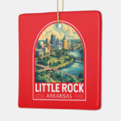 Little Rock Arkansas Travel Art Embleem Keramisch Ornament (Links)