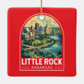 Little Rock Arkansas Travel Art Embleem Keramisch Ornament (Achterkant)