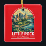 Little Rock Arkansas Travel Art Embleem Keramisch Ornament<br><div class="desc">Little Rock retro vector reisontwerp. Little Rock,  de hoofdstad van Arkansas,  is een stad aan de rivier de Arkansas. Het is de thuisbasis van de William J. Clinton Presidential Library and Museum.</div>