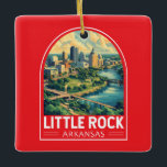 Little Rock Arkansas Travel Art Embleem Keramisch Ornament<br><div class="desc">Little Rock retro vector reisontwerp. Little Rock,  de hoofdstad van Arkansas,  is een stad aan de rivier de Arkansas. Het is de thuisbasis van de William J. Clinton Presidential Library and Museum.</div>