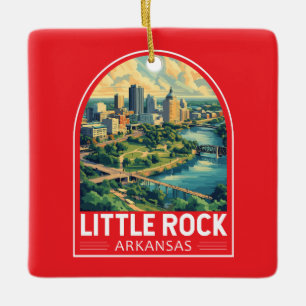 Little Rock Arkansas Travel Art Embleem Keramisch Ornament
