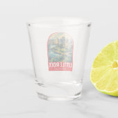 Little Rock Arkansas Travel Art Embleem Shot Glas (Achterkant)