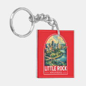 Little Rock Arkansas Travel Art Embleem Sleutelhanger (Voorkant Links)
