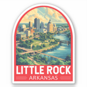 Little Rock Arkansas Travel Art Embleem Sticker