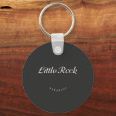 Little Rock Arkansas White Font Sleutelhanger (Voorkant)
