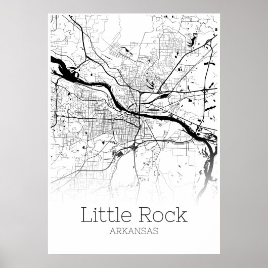 Little Rock Map - Arkansas - City Map Poster (Voorkant)