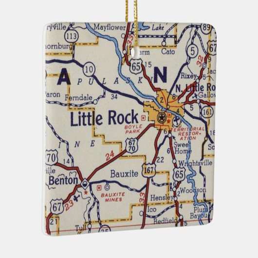 Little Rock  Map Keramisch Ornament (Rechts)