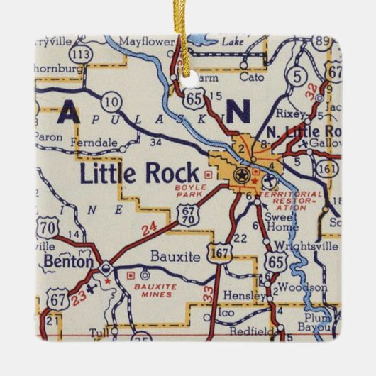 Little Rock  Map Keramisch Ornament (Voorkant)