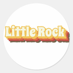 Little Rock Retro tekst Ronde Sticker