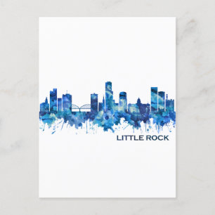 Little Rock Skyline Blue Uitnodiging Briefkaart