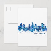 Little Rock Skyline Blue Uitnodiging Briefkaart (Voorkant / Achterkant)
