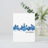 Little Rock Skyline Blue Uitnodiging Briefkaart (Staand voorkant)