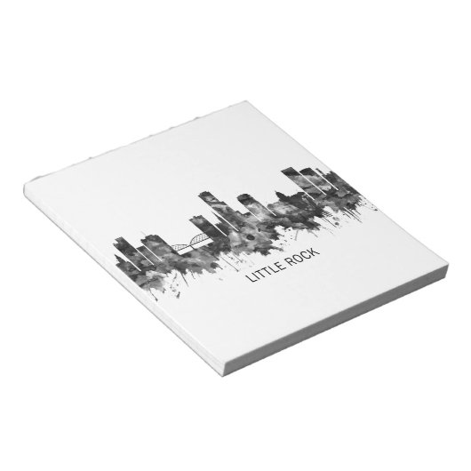Little Rock Skyline BW Notitieblok (Schuin)