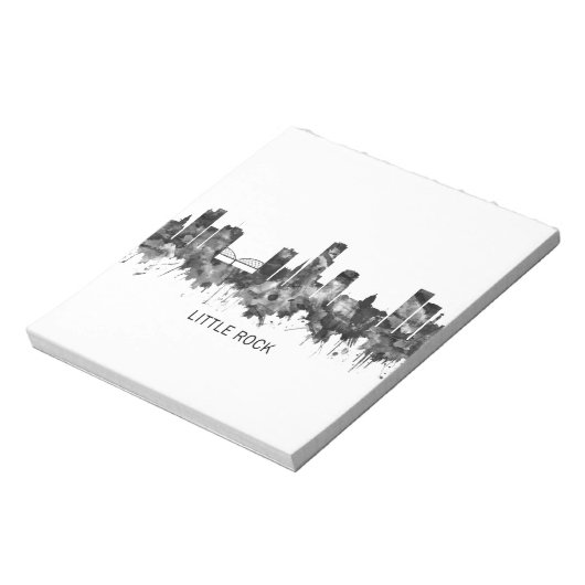 Little Rock Skyline BW Notitieblok (Linkerzijde)