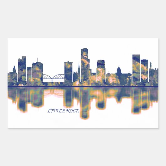 Little Rock Skyline Rechthoekige Sticker (Voorkant)
