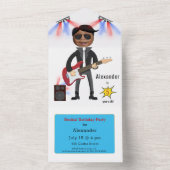 Little Rock Star Kinder 🎸🤣 Gitaarkampioen All In One Uitnodiging (Binnen)