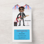 Little Rock Star Kinder 🎸🤣 Gitaarkampioen All In One Uitnodiging (Binnen)