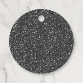 Little Rock Star Zwart Glitter Baby shower Bedankjes Labels (Achterkant)