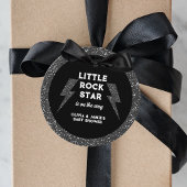 Little Rock Star Zwart Glitter Baby shower Bedankjes Labels