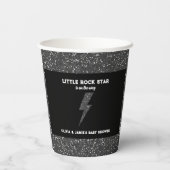 Little Rock Star Zwart Glitter Flash Baby shower Papieren Bekers (Achterkant)