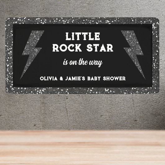 Little Rock Star Zwart Glitter Flash Baby shower Spandoek