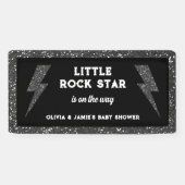 Little Rock Star Zwart Glitter Flash Baby shower Spandoek (Horizontaal)