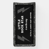 Little Rock Star Zwart Glitter Flash Baby shower Spandoek (Verticaal)