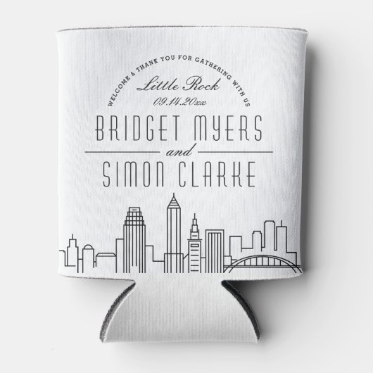 Little Rock Stylized Skyline | Weddenschap Blikjeskoeler (Voorkant)