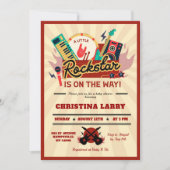 Little Rockstar Boy Baby shower Kaart (Voorkant)