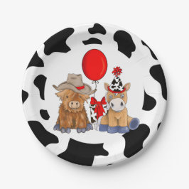 Little Rodeo Birthday Party Borden - Red Papieren Bordje