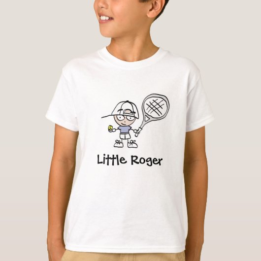 Little Roger Tennis Cartoon T shirt voor jongens (Voorkant)