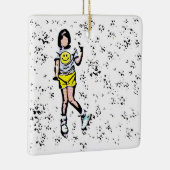 Little Rollerblader Girl Keramisch Ornament (Rechts)