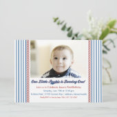 Little Rookie 1e verjaardag honkbal uitnodiging (Staand voorkant)