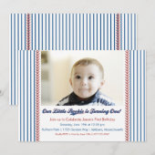 Little Rookie 1e verjaardag honkbal uitnodiging (Voorkant / Achterkant)