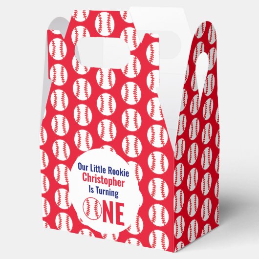 Little Rookie Baseball 1e verjaardag Bedankdoosjes (Geopend)