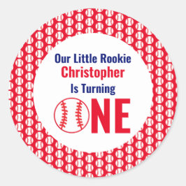 Little Rookie Baseball 1e verjaardag Ronde Sticker