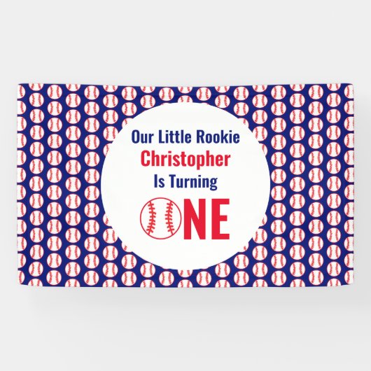 Little Rookie Baseball 1e verjaardag Spandoek (Horizontaal)