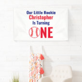 Little Rookie Baseball 1e verjaardag Spandoek (Insitu)