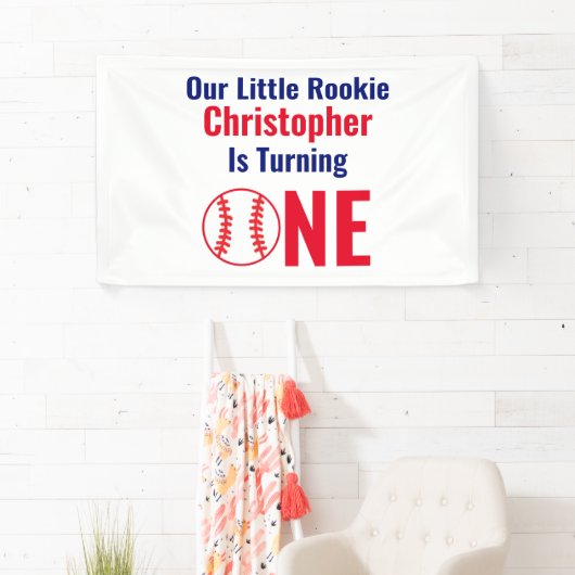 Little Rookie Baseball 1e verjaardag Spandoek (Insitu)