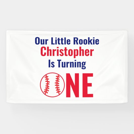 Little Rookie Baseball 1e verjaardag Spandoek (Horizontaal)