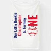 Little Rookie Baseball 1e verjaardag Spandoek (Verticaal)