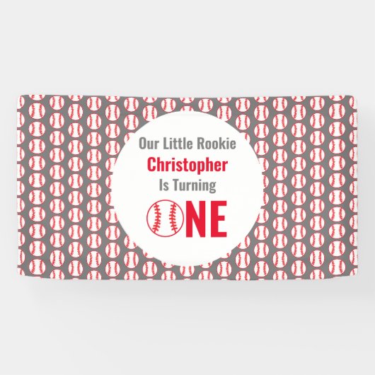 Little Rookie Baseball 1e verjaardag Spandoek (Horizontaal)