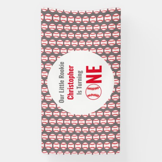 Little Rookie Baseball 1e verjaardag Spandoek (Verticaal)