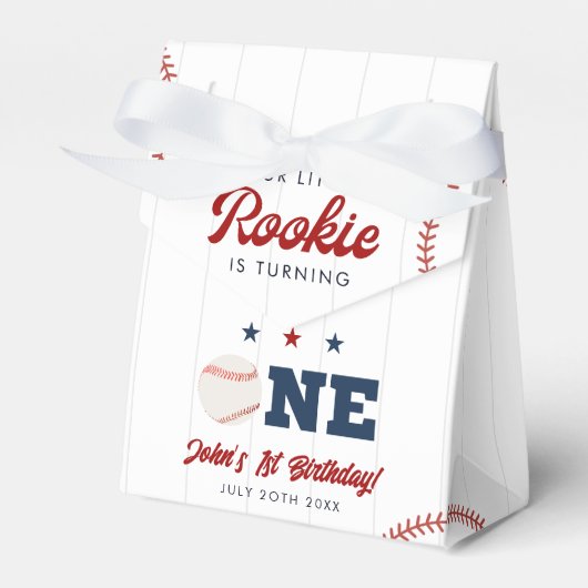 Little Rookie Baseball 1st Birthday Bedankdoosjes (Voorkant Zijde)