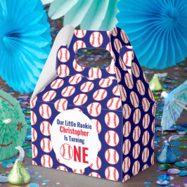 Little Rookie Baseball 1st Birthday Favor Box Bedankdoosjes