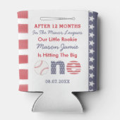 Little Rookie Baseball 1st Birthday Party Favor Blikjeskoeler (Achterkant)