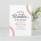 Little Rookie Baseball Baby shower Kaart (Staand voorkant)